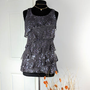 🆕 EXPRESS Ruffles Shimmer Top Sz S